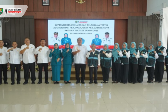 PERKUAT PEMBERDAYAAN KELUARGA DAN PEMBANGUNAN MASYARAKAT, BUPATI ASAHAN TERIMA TIM SUPERVISI HKG PKK PROVINSI SUMATERA UTARA